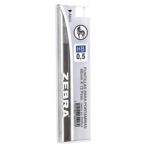 MINAS DE GRAFITO ZEBRA 0.5 HB (BLISTER CON 2 UNIDADES) MINAS DE GRAFITO ZEBRA 0.5 HB (BLISTER CON 2 UNIDADES)