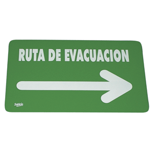 LETRERO RUTA EVACUACION FLECHA DERECHA SABLON LETRERO RUTA EVACUACION FLECHA DERECHA SABLON