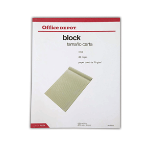 BLOCK TAMAÑO CARTA 80 HJS RAYA OFFICE DEPOT BLOCK TAMAÑO CARTA 80 HJS RAYA OFFICE DEPOT