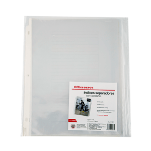 INDICE Y PROTECTOR DE HOJAS T/CARTA 5 DIV OD INDICE Y PROTECTOR DE HOJAS T/CARTA 5 DIV OD