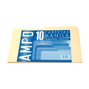 FOLDER AMPO MANILA TAMANO OFICIO 10 PIEZAS FOLDER AMPO MANILA TAMANO OFICIO 10 PIEZAS