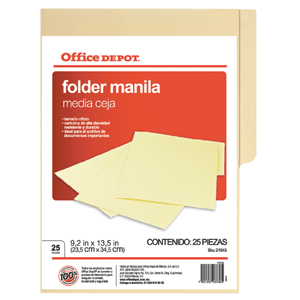 FOLDER OFFICE DEPOT MANILA 25 PIEZAS FOLDER OFFICE DEPOT MANILA 25 PIEZAS