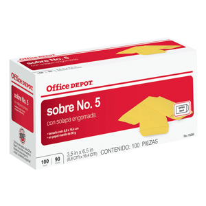 SOBRE COIN N 5 MANILA 100 PACK OFFICE DEPOT SOBRE COIN N 5 MANILA 100 PACK OFFICE DEPOT