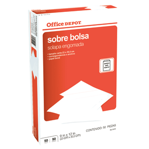SOBRE BOLSA BLANCO CARTA 50 PK OFFICE DEPOT SOBRE BOLSA BLANCO CARTA 50 PK OFFICE DEPOT