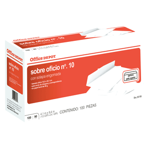 SOBRE BLANCO OFICIO N 10 100 PK OFFICE DEPOT SOBRE BLANCO OFICIO N 10 100 PK OFFICE DEPOT