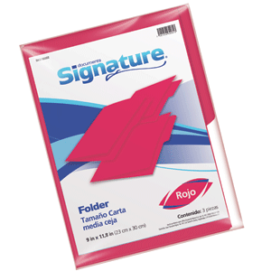 FOLDER SIGNATURE TAMANO CARTA ROJO 3 PIEZAS FOLDER SIGNATURE TAMANO CARTA ROJO 3 PIEZAS