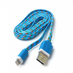 CABLE USB SPECTRA LIGHTNING FLAT TEJIDO 1MT AZUL CABLE USB SPECTRA LIGHTNING FLAT TEJIDO 1MT AZUL
