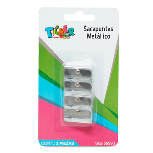 SACAPUNTAS MANUAL METÁLICO DOBLE TALLA 2 PIEZAS SACAPUNTAS MANUAL METÁLICO DOBLE TALLA 2 PIEZAS