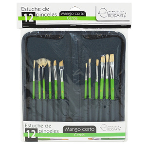 PINCELES DE CERDA CORTOS ESTUCHE CON 12 UNIDADES PINCELES DE CERDA CORTOS ESTUCHE CON 12 UNIDADES