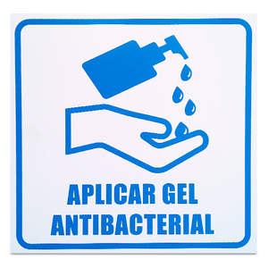 LETRERO DE PARED APLICAR GEL ANTIBACTERIAL LETRERO DE PARED APLICAR GEL ANTIBACTERIAL