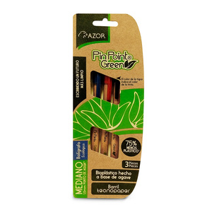 BOLÍGRAFO AZOR SURTIDO 1.0MM 3U (ECOLÓGICO) BOLÍGRAFO AZOR SURTIDO 1.0MM 3U (ECOLÓGICO)