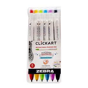 MARCADOR RETRÁCTIL 0.6MM ZEBRA CLICK ART 6U (BASE MARCADOR RETRÁCTIL 0.6MM ZEBRA CLICK ART 6U (BASE