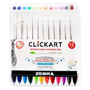 MARCADOR RETRÁCTIL 0.6MM ZEBRA CLICK ART 12U MARCADOR RETRÁCTIL 0.6MM ZEBRA CLICK ART 12U