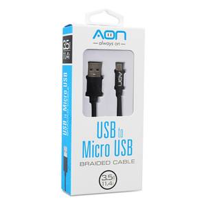 CABLE USB A MICRO 3.5MTS NEGRO, MARCA AON CABLE USB A MICRO 3.5MTS NEGRO, MARCA AON