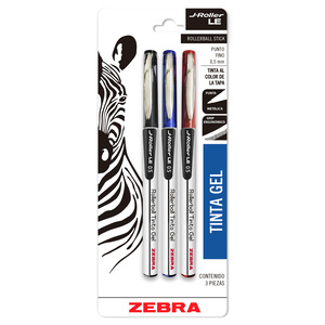 ROLLERBALL ZEBRA J-ROLLER NEGRO, AZUL Y ROJO 3U ROLLERBALL ZEBRA J-ROLLER NEGRO, AZUL Y ROJO 3U