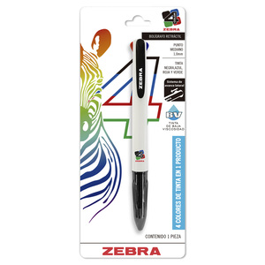 BOLIGRAFO RETRACTIL ZEBRA 4 COLOR ES 1U (GRIP BOLIGRAFO RETRACTIL ZEBRA 4 COLOR ES 1U (GRIP