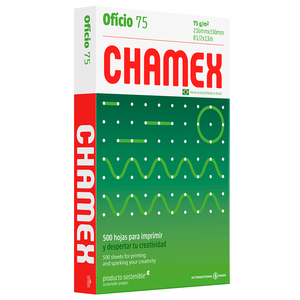 PAPEL CHAMEX T/OFICIO RESMA 75 GRAMOS 97% BLANCURA PAPEL CHAMEX T/OFICIO RESMA 75 GRAMOS 97% BLANCURA